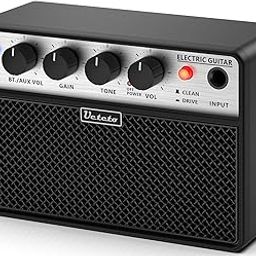 Ueteto 10W Mini Guitar Amp, Portable and Rechargeable Electric Guitar Practice Amplifier with Clean and Drive Channels-image-4