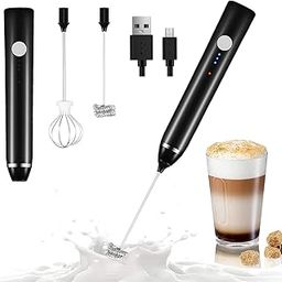 DPISZONE Stainless Steel Spring Mixi Egg/Lassi/Butter Milk Maker/Mixer Hand Blender USB Rechargeable Electric Stainless Steel Milk Frother Whisk, 2 Whisks for Coffee, Egg Mix-22