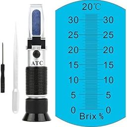 0-32% Brix Refractometer Hand held Precise Analog Refractometer Refractive Index Measurement Sugar/Sucrose SSC Content Brix Scientific Refractometer-17
