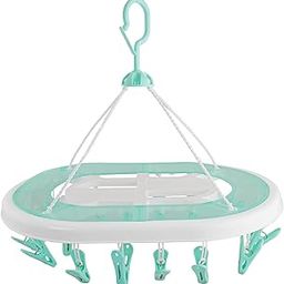 BabyMoo Premium Clip Hangers with 18 Sturdy Clips Ultimate Drying Stand for Baby Clothes, Socks, Gloves, and Stockings Durable Square Cloth Drying Hanger with Pegs for Small Clothes Drying - Blue-image-11