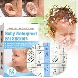 MORADIYA FRESH (LABEL) Baby Waterproof Ear 20 Stickers, Baby Waterproof Ear Protector, Newborn Ear Protection for Swimming Showering Surfing Snorkeling and Other Water Sports Kids Size (Pack of 20)-image-5