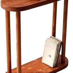 Wood Side Table, Slim Small Pedestal Coffee Table for Living Room, Modern Minimalist Design for Small Spaces, Recliner Drink Table end Table. 18"*18"*6"-image-0
