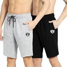 Shorts for Men | 100% Pure Cotton Fabric | Regular Fit Shorts with Pocket | Half Short Pant for Men (Pack of 2)-21