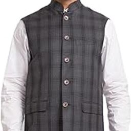 Slim Fit Grey Waistcoat For Men-picture-28