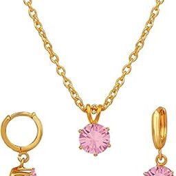 Solitaire Round Crystal Pendant Set for Women (PANL1103774PR)-image-61
