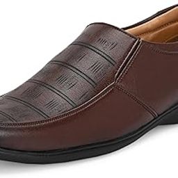 Slip-on Men's Formal Shoe | Stylish with Soft Cushioned Insole | Trendy Non Lace-Up Design | Perfect for Formal & Office Wear (7680)-image-26