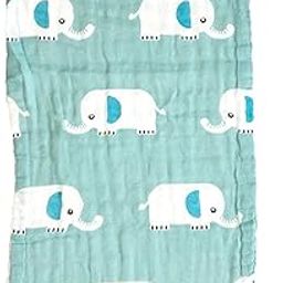 BEMBIKA Baby Burp Cloths for Boys Girls Baby Muslin Burping Cloth Unisex Baby Essentials for Newborn Infants - Sage Elephant-image-5