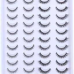 Bombay Vanity 20 Pair False Eyelashes Set Natural 3d Fake Eyelash Soft Comfortable Non-irritating Lightweight & Reusable Natural Eyelashes Eye Makeup Lash (H23)-50