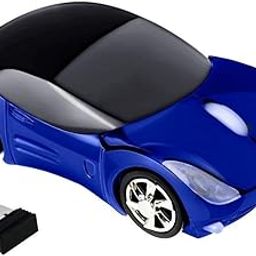 Microware 2.4G Wireless Mini Optical Car Mouse for Laptop, PC (Blue)-1