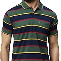 uniberry Men's Cotton Blend Polo Collar Striper T Shirt Has A Short Sleeves & Pocket On Chest-REMT3-OMN_XXL-picture-24