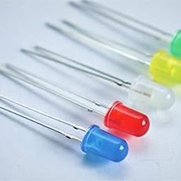 Electronic Spices All Bright Color 5mm Led Light (Light Emitting Diode) White, Green, Red, Yellow, Blue 4Pcs Each Color Pack Of 20, Prong Base-24