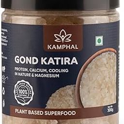 Kamphal Gond Katira Pure Natural - 300 Gm | Almond Gum Badam Pisin, Tragacanth Gum | High Cooling Properties | Superfood-image-2