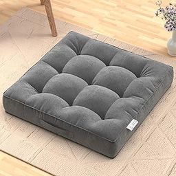 MY ARMOR Floor Cushions 40x40x8 Cm, Chair Cushions for Sitting | Seat Cushion for Yoga, Pooja, Meditation, Square Cushion for Office/Home Chair, Living Room | 100% Velvet - Grey-image-42