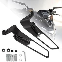 VERMSBIKERS Adjustable Rotating Rear View Mirror Stealth Wind Wing Side Mirror for DUKE-200 DUKE-250 DUKE-390 MT-15 Z400 Z600 MT-09 All Street Bikes.SET OF 2-17
