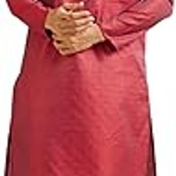 Men's Art Silk Intricate Prints & Neck Detailing Kurta Pyjama Set (2pcs)-image-12