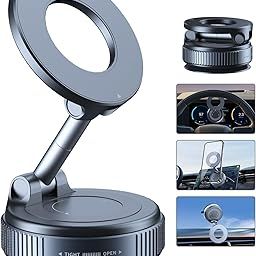 Gahenwo Magnetic Car Phone Holder, Suction Cup Holder, 360 Degree Rotation Foldable Windscreen/Desk/Mirror Holder-image-27