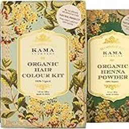 Kama Ayurveda Hair Coloring Kit and Bringadi Hair Oil Combo-55