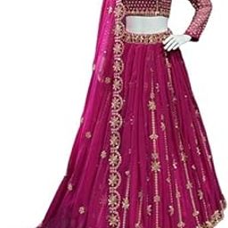 Women's Georgette Semi-Stiched Lehenga Choli(SF-ver11no Blue1 Free Size)-picture-16