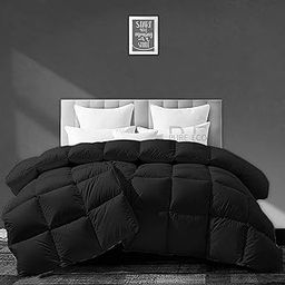 PURE ECO Heavy Winter 400 GSM Comforter Single Size (60"X90") - Soft Quality Winter Blanket Soft Microfiber Fill - Duvet/Blanket Single Size - Black Color-26