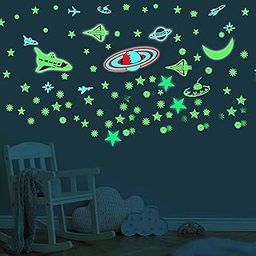 Pleasure Treasure Galaxy of Stars Radium Glow in The Dark Wall Stickers, (183 Stickers Vinyl, Pack of 5 Sheets), for Room Ceiling, Multicolor, Self-Adhesive-9