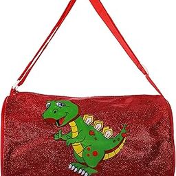 Stylish Glitter Dinosaur Polyester Duffel Bag Sports Duffel Bag for Girls Kids Duffle Bag for Travel, Girls Gym Duffel Bags Little Kid Weekender Overnight Sports Bag Pack of 1 (Dinosaur)-image-54