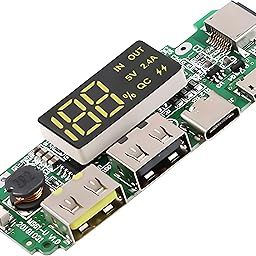 Shockley 18650 Battery Charger Protection Module, Power Bank PCB Module Board, Dual USB 5V 1A 2.1A BMS Protection DIY Mobile Charging Digital LCD Display Indicator (Charge module LED display - 1 Pcs)-image-7