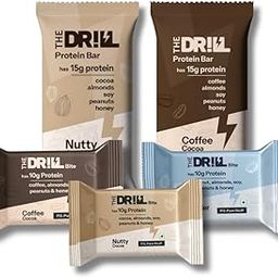The Drill – Plant Protein Bars | Assorted Box of 10 (1 Nutty Cocoa, 1 Coffee Cocoa, 2 Nutty Cocoa Bites, 2 Coffee Cocoa Bites, 4 Tender Cocoa Bites) | 10g | 15g Protein | No Added Sugar | Natural Ingredients-image-18