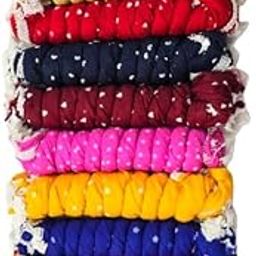 Cotton Blend Solid Dupatta For Women,Pack of 10_Micro Print Pack of 10-picture-33