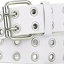 VEMILIO Double Hole Artificial Leather Waist Belt for Men & Women | Adjustable Punk Rock Style with Eyelets | Stylish Accessory for Jeans, Dresses, Tops | Unisex Fashion Belt-image-105