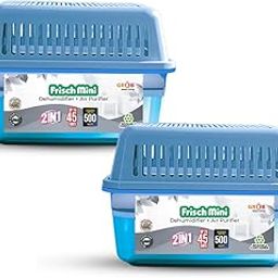 Grob Frisch Mini Moisture Absorber Dehumidifier | Value Pack of 2 (750ml Each) | Dehumidifier for Wardrobe, Closet & Cupboard | Controls Dampness, Mould, Fungus & Odour (Blue)-image-46