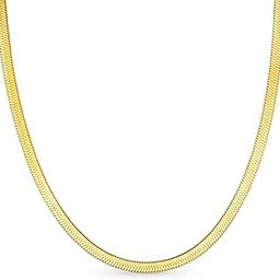 ‘Ophelia’ Anti-Tarnish Flat Snake Chain | Stainless Steel Herringbone Choker Chain Layering Necklace | Gifts for Women and Girls-20