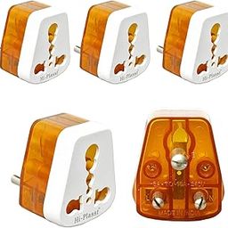 Hi-PLASST (5pcs) Big Size Conversion Plug (6A-16A) Converts 6 Ampere Socket to 16 Ampere 6A-16A 3-Pin Universal Converter Socket (240 V) for all Types of Indian and International Plugs-16