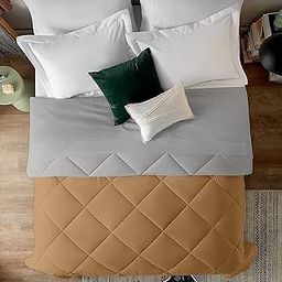EDMUND - Duvet 500 GSM Winter Blanket Microfiber Duvet Reversible Comforter for Single Bed Comforter (60" x 90") Inches - 500 GSM Comforter | Beige&Silver-image-30