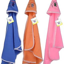 Toddylon Baby Towel New Born Baby Clothes | Cotton | Hooded | Wrapper | Blanket | Bath Robe | Carrying | Gift Combo | Infants Boys & Girls (0-6 Months) Pack of 3-image-4