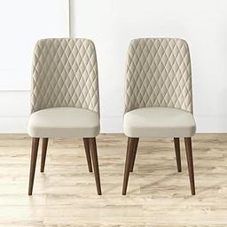RM Home Currency Dining Chair Set of 2 Pees for Living Room Bedroom Restuarant Brown Matte Finish Legs one Year Warranty (Beige) Pre-Assembled-image-63