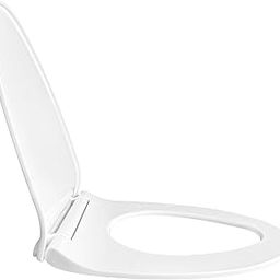 LUXART Plastic White Oval Toilet Seat Cover - 48.5L x 35W CM Soft Close Mechanism Western Cover Glossy Cover For Washroom Commode, Easy Installation Sleek Design Cover With Complete Set-20