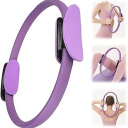 Pilates Circle Pilates Essentials Kit for Women,2025 Magic Pilates Circles Fitness Trainer for Focusing on Toning Inner Thighs Arms and Core Indoor and Outdoor (Purple)-image-17