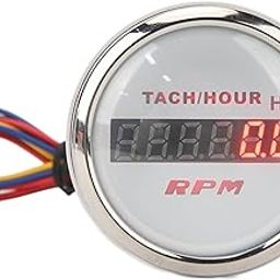 2 Digital Tachometeraccurate Digital Display Rv Yacht Fishing Boat Tachometer Dc 9 to 32v Clear Visual Readoutgreat for Land and Water Access (White Dial Silver Bezel)-image-57