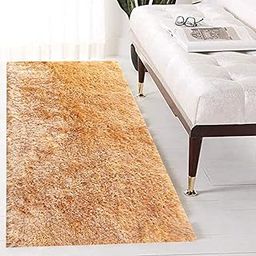 GLOY Modern Fluffy Fur Rug Anti Slip Ultra Soft Shaggy Carpet for Living Room, Bedroom, Guest Room (2x3 Feet, Gold)-image-32
