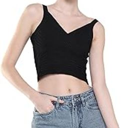 SHOWOFF Women's Solid Black Blouson Crop Top LH-K270_Black-image-7