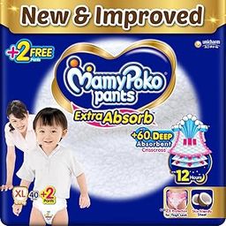 MamyPoko Pants Extra Absorb Baby Diapers X-Large (XL), 40(+2) Free Diaper, 12-17 kg-image-55