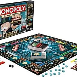 Monopoly Ultimate Banking Edition Board Game, Includes Electronic Banking Unit, Christmas Gift, Fun Christmas Board Game For Families And Kids, Strategy Game for kids Ages 8+, best Xmas gift-12