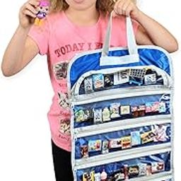 EASYVIEW Toy Storage Organizer Case Compatible Real Littles Mini Brands Unicorn Squad (Blue-Silver)-image-14