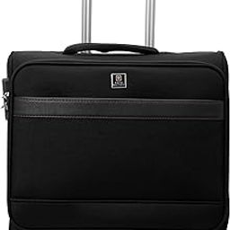 Astral Laptop Overnighter Trolley Bag: 31L Lightweight Soft-Sided Luggage with 360° Rotatable Wheels, Combination Lock, Durable Polyester - Black, 45 cm (LTB15)-45