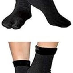 Winter Warm Fleece Socks Unisex, Ankle Length 2 Pair Black velvet socks-image-93