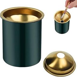HASTHIP® Car Ash Tray Stainless Steel Ashtray, Green Windproof Ashtray with Funnel Lid, Car Ash Tray Table Ash Tray for Home Office, 3.9 x3.9 x3.9 inches (Green)-image-26