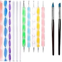 Prescent Art Set 18 pc Mandala Sticks, Dotting Tools and Color Shaper Rubber Brush for Precise Art (8 Mandala Sticks,5 Dotting Tools & 5 Color Shapers)-image-6