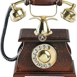 Decor Antique Telephone Wooden Carving Work Wooden Base (Non Working) Telephone Decor Gift Item,-image-31