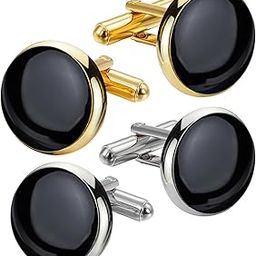 FASHIONS Elegant Black Cufflinks Shirt Formal Wedding Business Wear Tuxedo Cuff Links for men-image-73