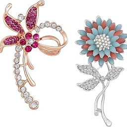 Combo of Multicolor Floral Brooch with Crystals for Women (CO1105585M)-image-54